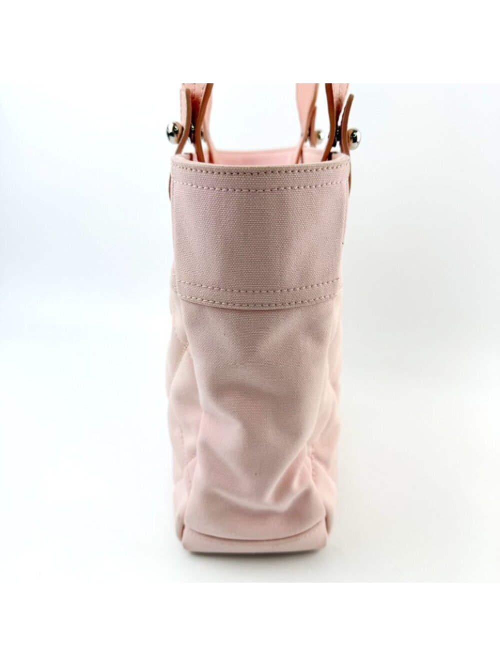 Chanel Paris Biarritz PM Here Charm Quilted Tote Shoulder Bag Canvas Pink - Picture 5 of 16